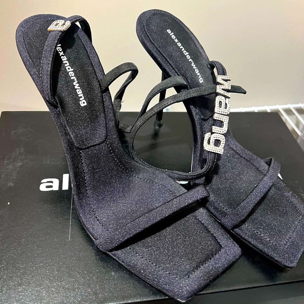 Alexander Wang Julie Logo Letters Sandal Lycra